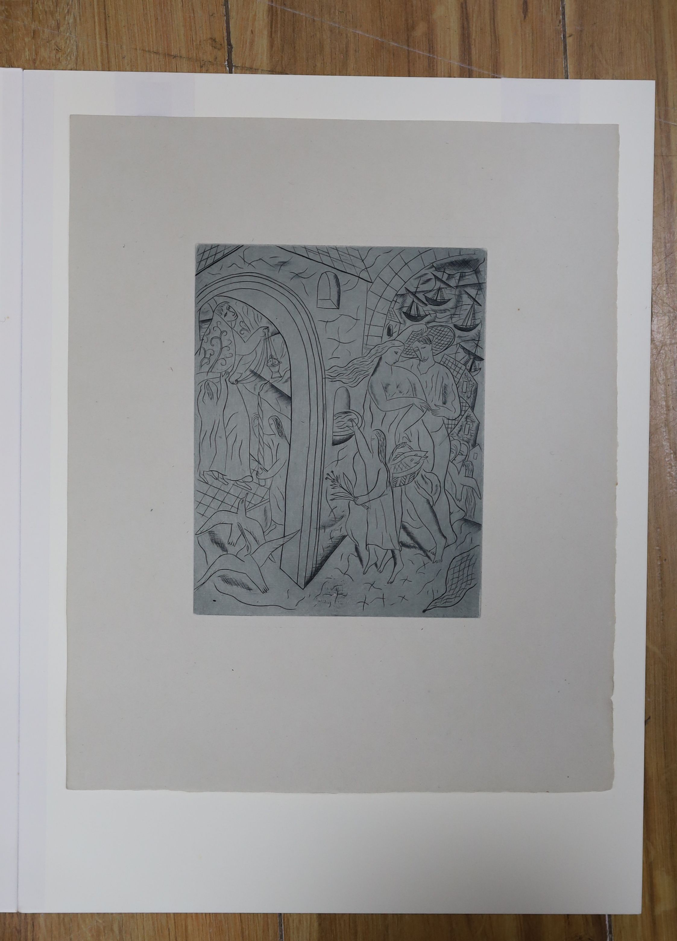 David Jones (1895-1974), line engraving, Vespers II, 17.5 x 14cm.